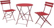 SR Steel Patio Bistro Set, Folding Outdoor Patio Furniture Sets, 3 Piece Patio Set of Foldable Patio Table and Chairs