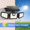 2 Pack 210 LED Solar Outdoor Lights 3 Heads Solar Lights IP65 Waterproof Solar Motion Sensor Lights With Remote Control For Patio;  Yard;  Garden