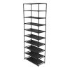 10 Tier Stackable Shoe Rack Storage Shelves - Stainless Steel Frame Holds 50 Pairs Of Shoes