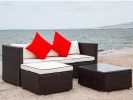 3 Piece Patio Sectional Wicker Rattan Outdoor Furniture Sofa Set