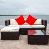 3 Piece Patio Sectional Wicker Rattan Outdoor Furniture Sofa Set