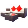 3 Piece Patio Sectional Wicker Rattan Outdoor Furniture Sofa Set