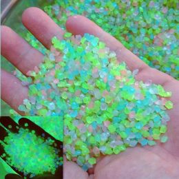 2000pcs/bag Glow In Dark Artificial Stone Gardening Aquarium Landscape Fluorescent Small Stone Vase Hourglass Luminous Sand Fluorescent Particles 50g (Color: Multicolor)