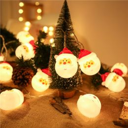 Led Christmas Holiday Decorative Lights Santa Claus Snowman Lights String Plug-In Type Lights (size: 6M40L)